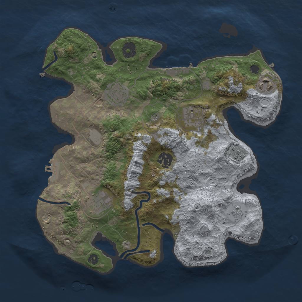 Rust Map: Procedural Map, Size: 3000, Seed: 85680060, 15 Monuments