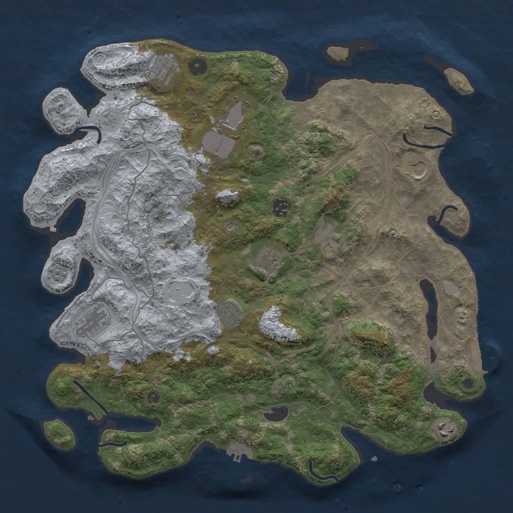 Rust Map: Procedural Map, Size: 4250, Seed: 188143785, 17 Monuments