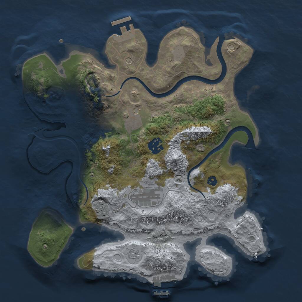 Rust Map: Procedural Map, Size: 3000, Seed: 2134938723, 10 Monuments