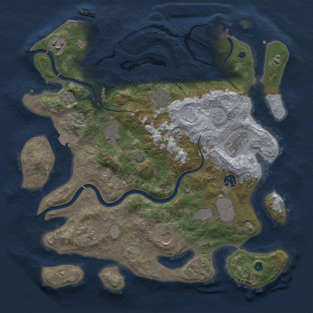 Rust Map: Procedural Map, Size: 3700, Seed: 1559398110, 15 Monuments