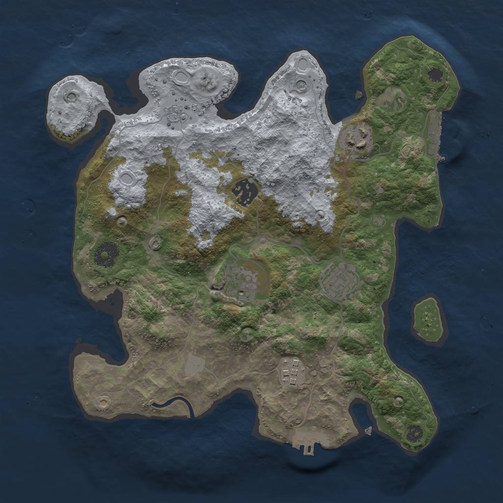 Rust Map: Procedural Map, Size: 3000, Seed: 1953183063, 14 Monuments