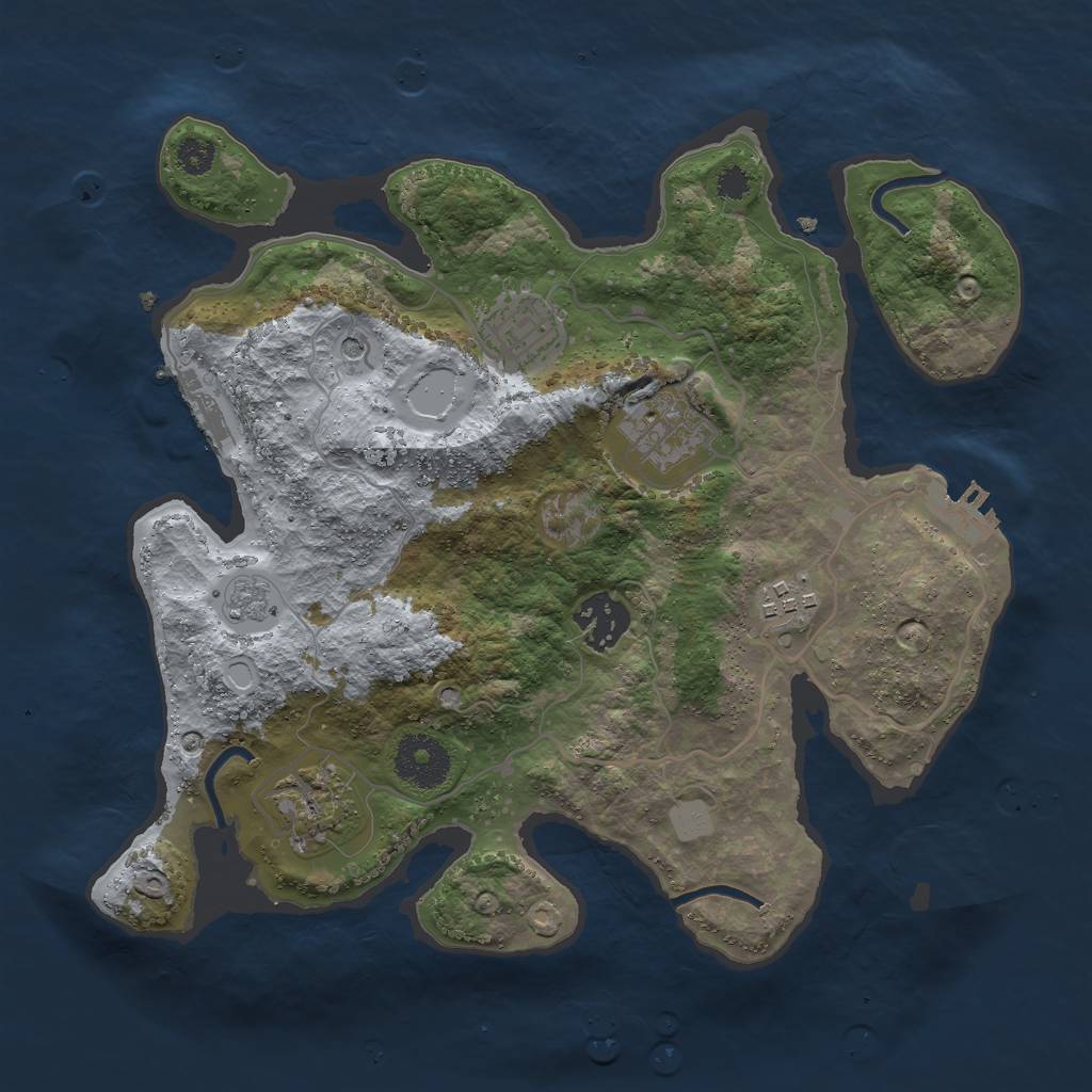 Rust Map: Procedural Map, Size: 3000, Seed: 513261935, 14 Monuments