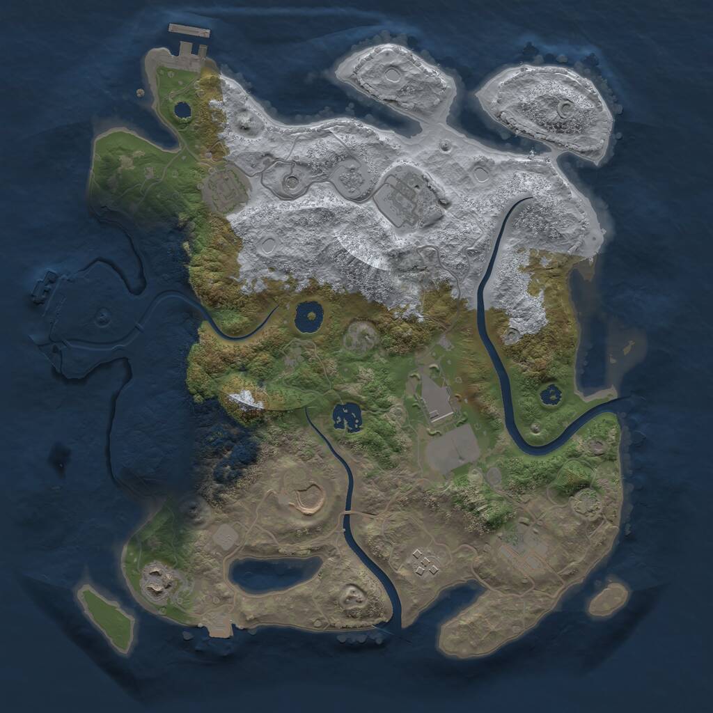 Rust Map: Procedural Map, Size: 3500, Seed: 127012023, 14 Monuments