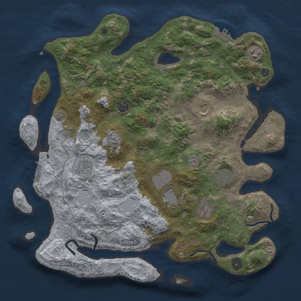 Rust Map: Procedural Map, Size: 4000, Seed: 12255, 17 Monuments