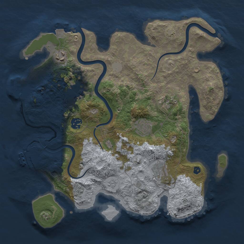 Rust Map: Procedural Map, Size: 3250, Seed: 819734012, 13 Monuments