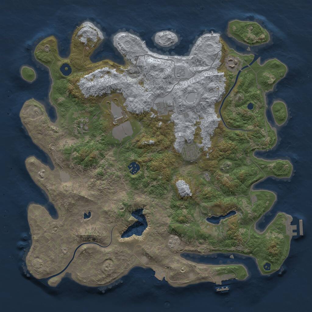Rust Map: Procedural Map, Size: 4000, Seed: 1432404, 13 Monuments