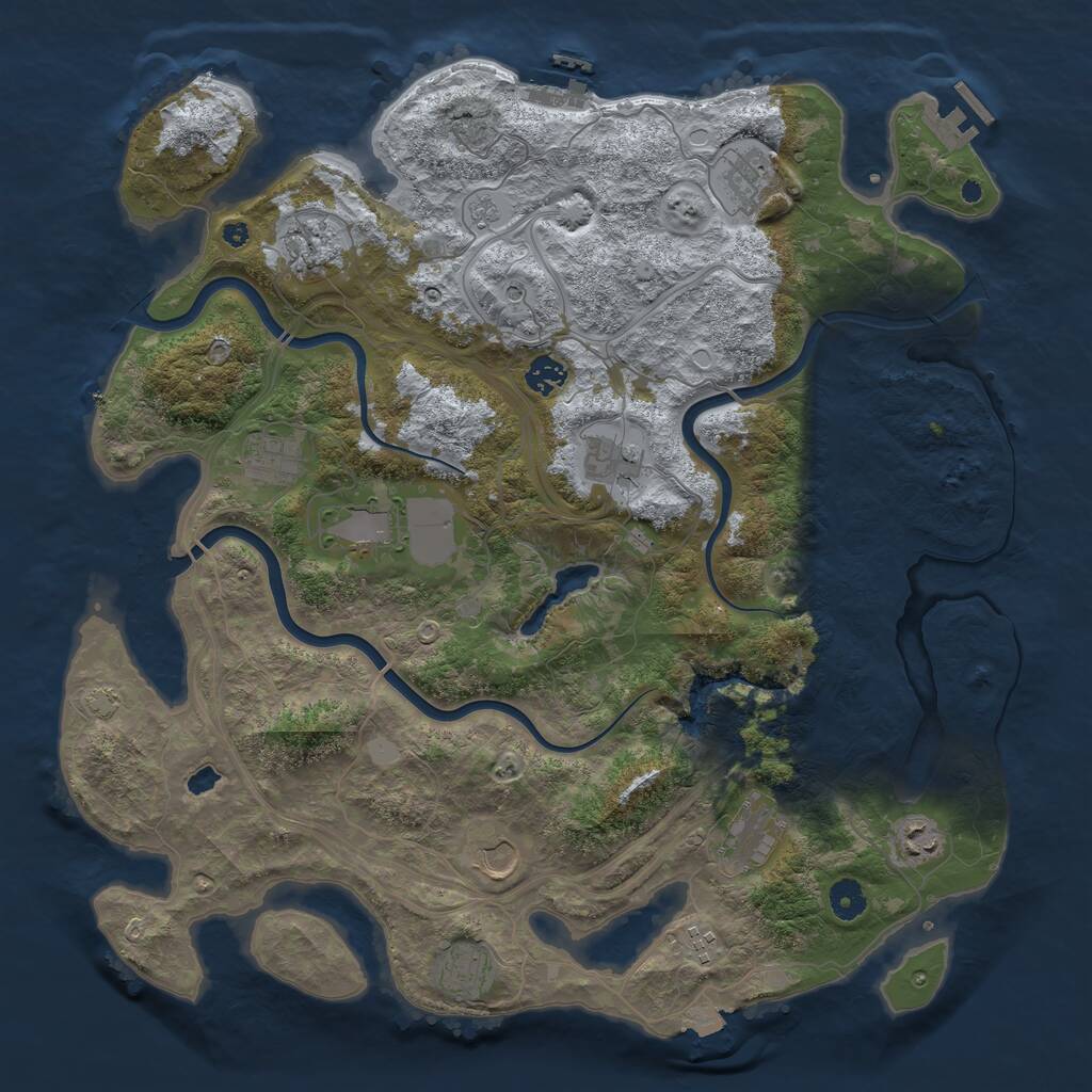 Rust Map: Procedural Map, Size: 4250, Seed: 1328261373, 17 Monuments