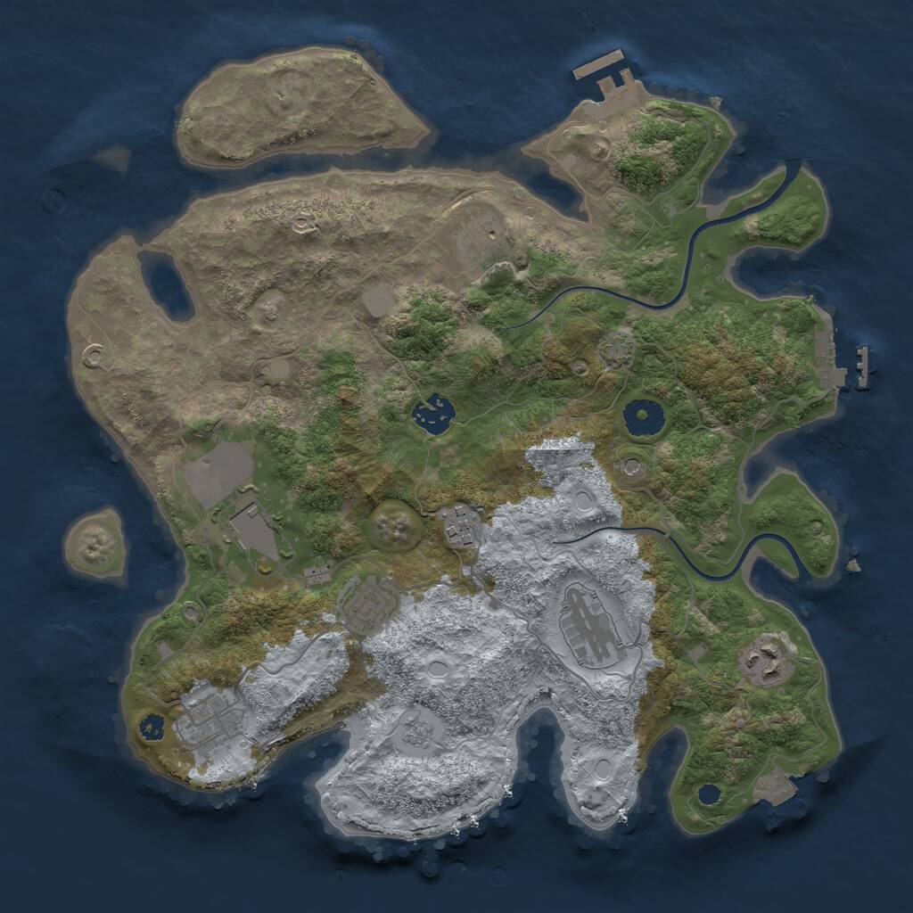 Rust Map: Procedural Map, Size: 3500, Seed: 483491056, 14 Monuments