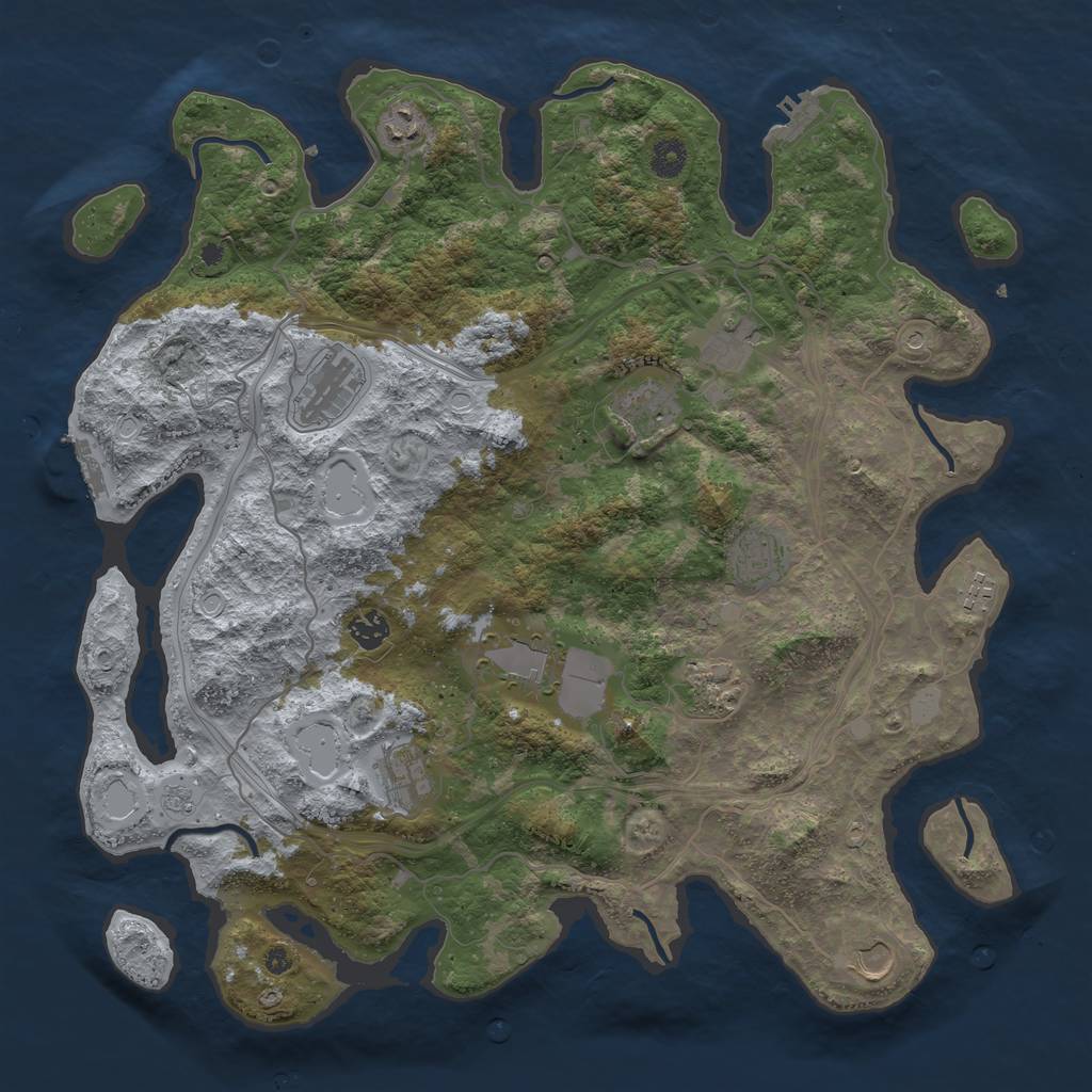 Rust Map: Procedural Map, Size: 4250, Seed: 2130565230, 18 Monuments