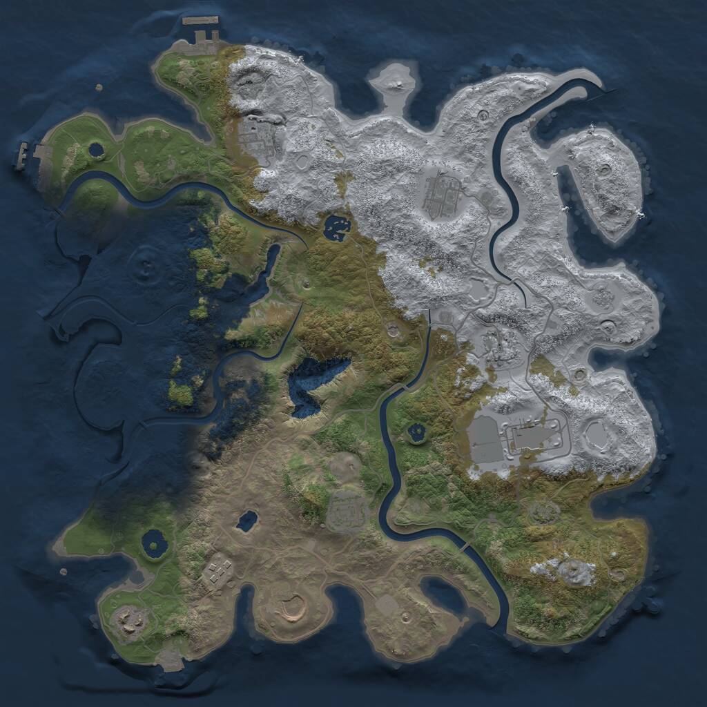 Rust Map: Procedural Map, Size: 4000, Seed: 464707123, 15 Monuments