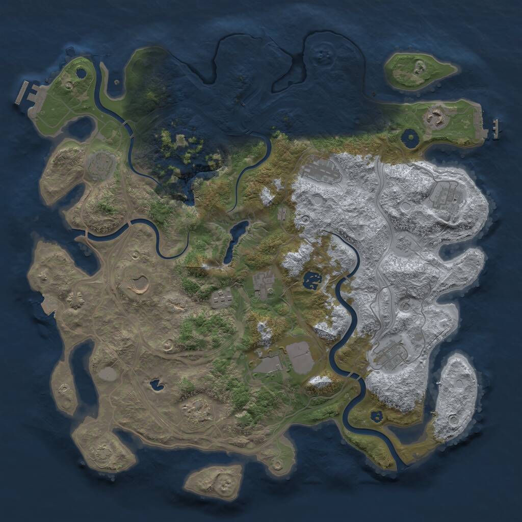 Rust Map: Procedural Map, Size: 4250, Seed: 26630, 17 Monuments