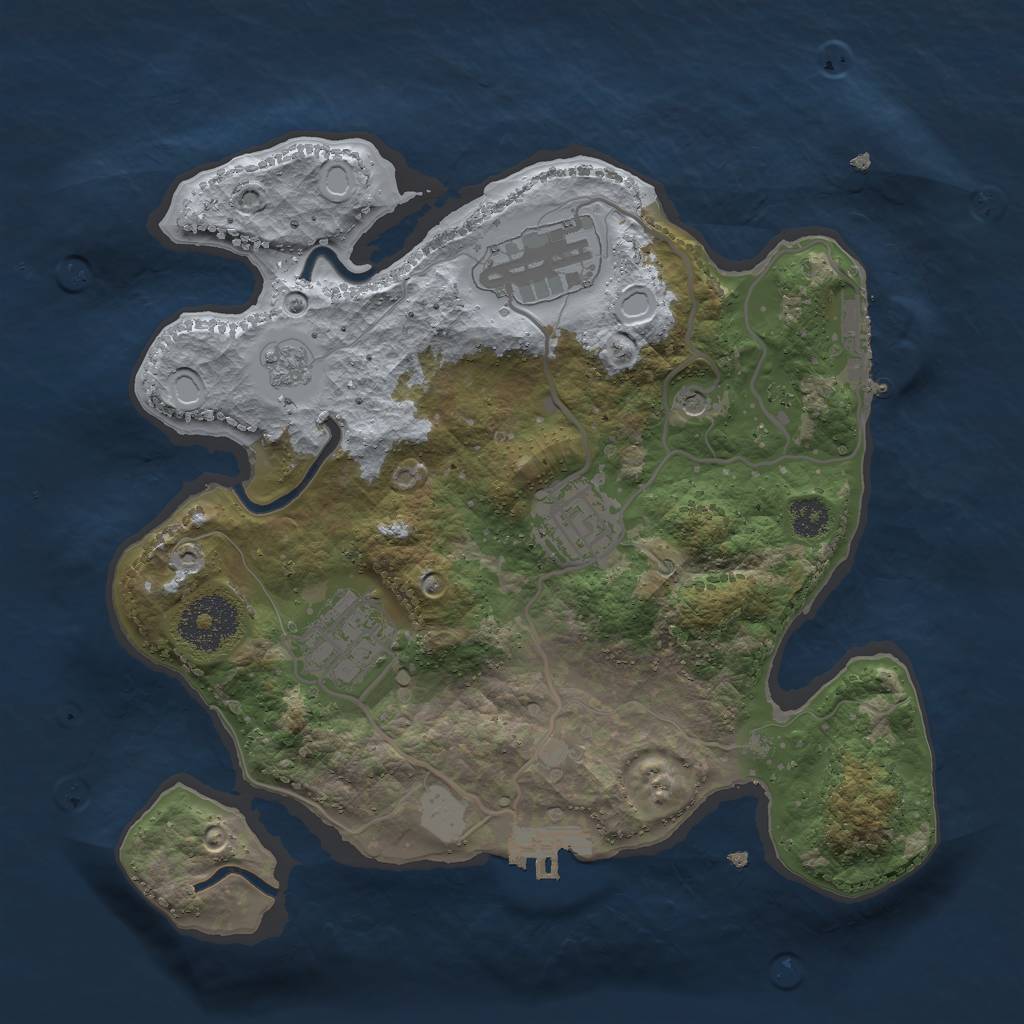 Rust Map: Procedural Map, Size: 2700, Seed: 7777, 12 Monuments