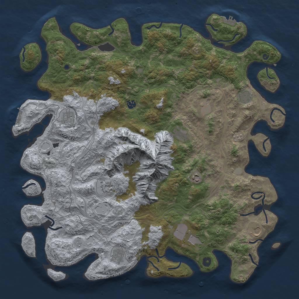 Rust Map: Procedural Map, Size: 5000, Seed: 271952337, 20 Monuments