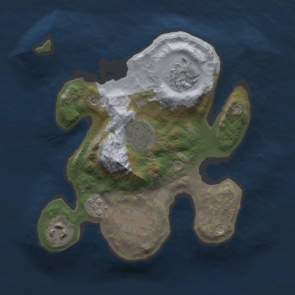 Rust Map: Barren, Size: 2250, Seed: 1, 8 Monuments