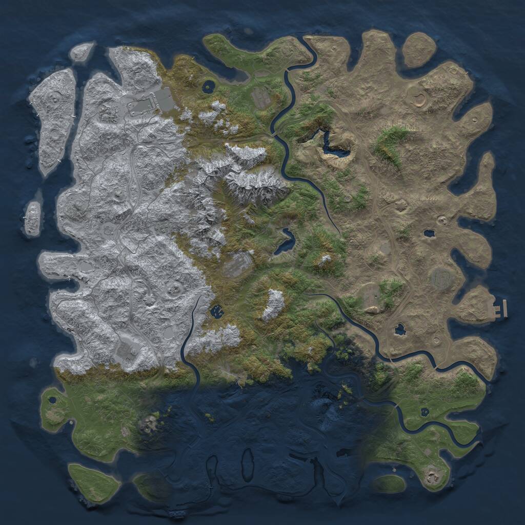 Rust Map: Procedural Map, Size: 6000, Seed: 4305, 17 Monuments