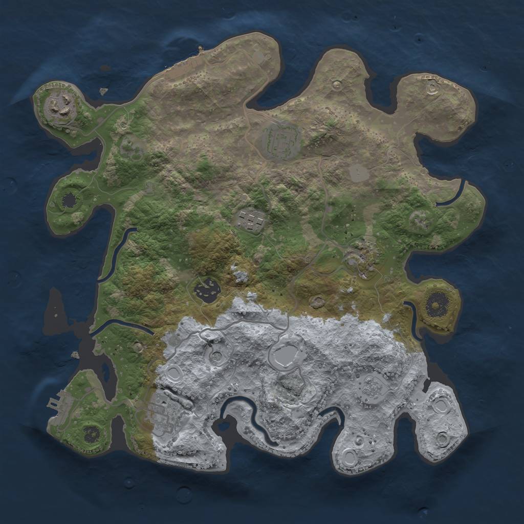 Rust Map: Procedural Map, Size: 3200, Seed: 39665769, 15 Monuments