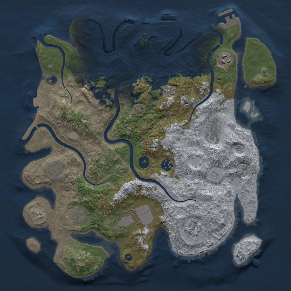 Rust Map: Procedural Map, Size: 3800, Seed: 1623985220, 15 Monuments