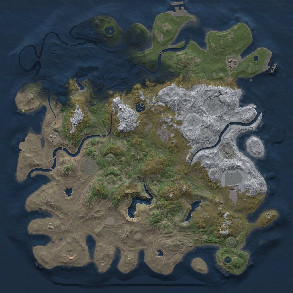 Rust Map: Procedural Map, Size: 4500, Seed: 232323, 14 Monuments