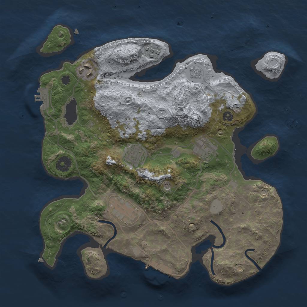 Rust Map: Procedural Map, Size: 3000, Seed: 1857174, 14 Monuments