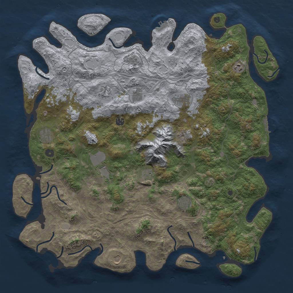 Rust Map: Procedural Map, Size: 5000, Seed: 249467822, 20 Monuments