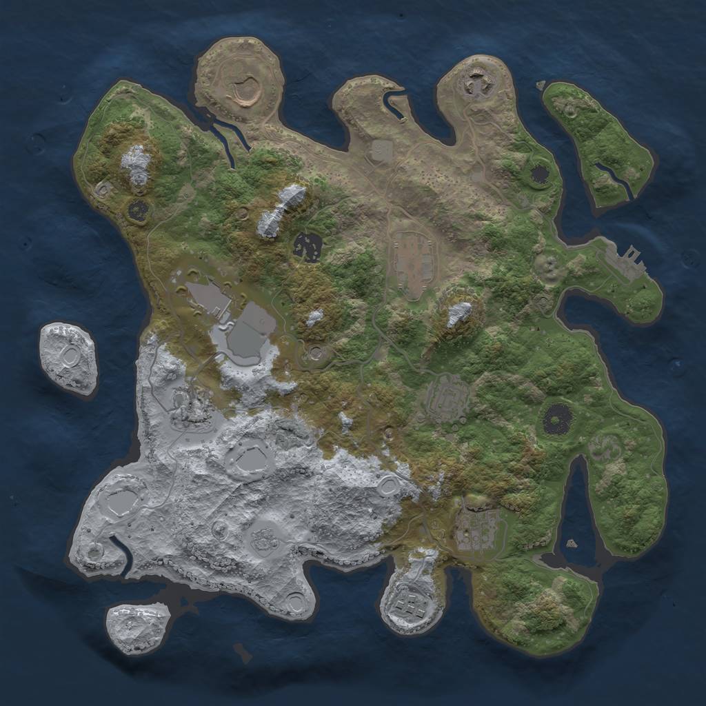 Rust Map: Procedural Map, Size: 3500, Seed: 89025736, 17 Monuments