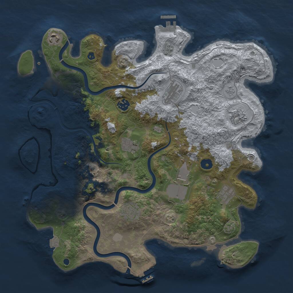 Rust Map: Procedural Map, Size: 3850, Seed: 715148, 15 Monuments