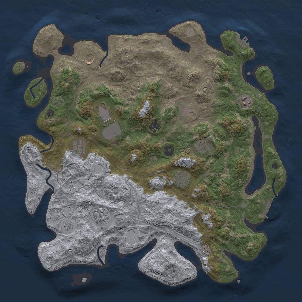 Rust Map: Procedural Map, Size: 4250, Seed: 44612065, 19 Monuments