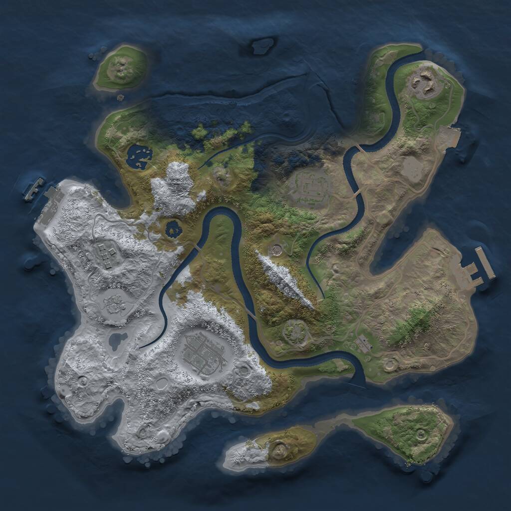 Rust Map: Procedural Map, Size: 3000, Seed: 177878, 11 Monuments