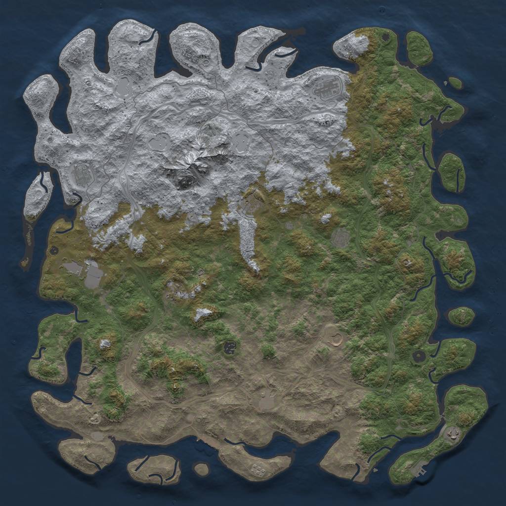 Rust Map: Procedural Map, Size: 6000, Seed: 35660024, 20 Monuments