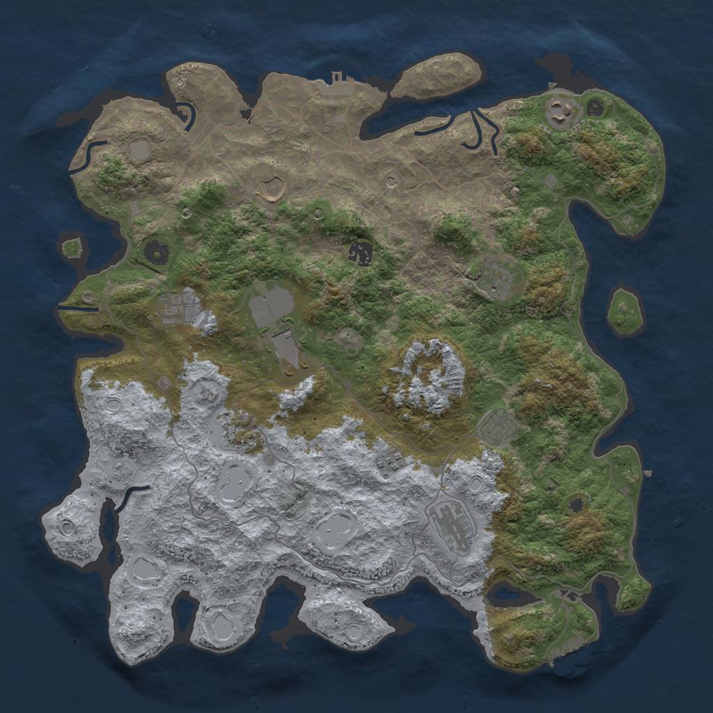 Rust Map: Procedural Map, Size: 4243, Seed: 7, 19 Monuments
