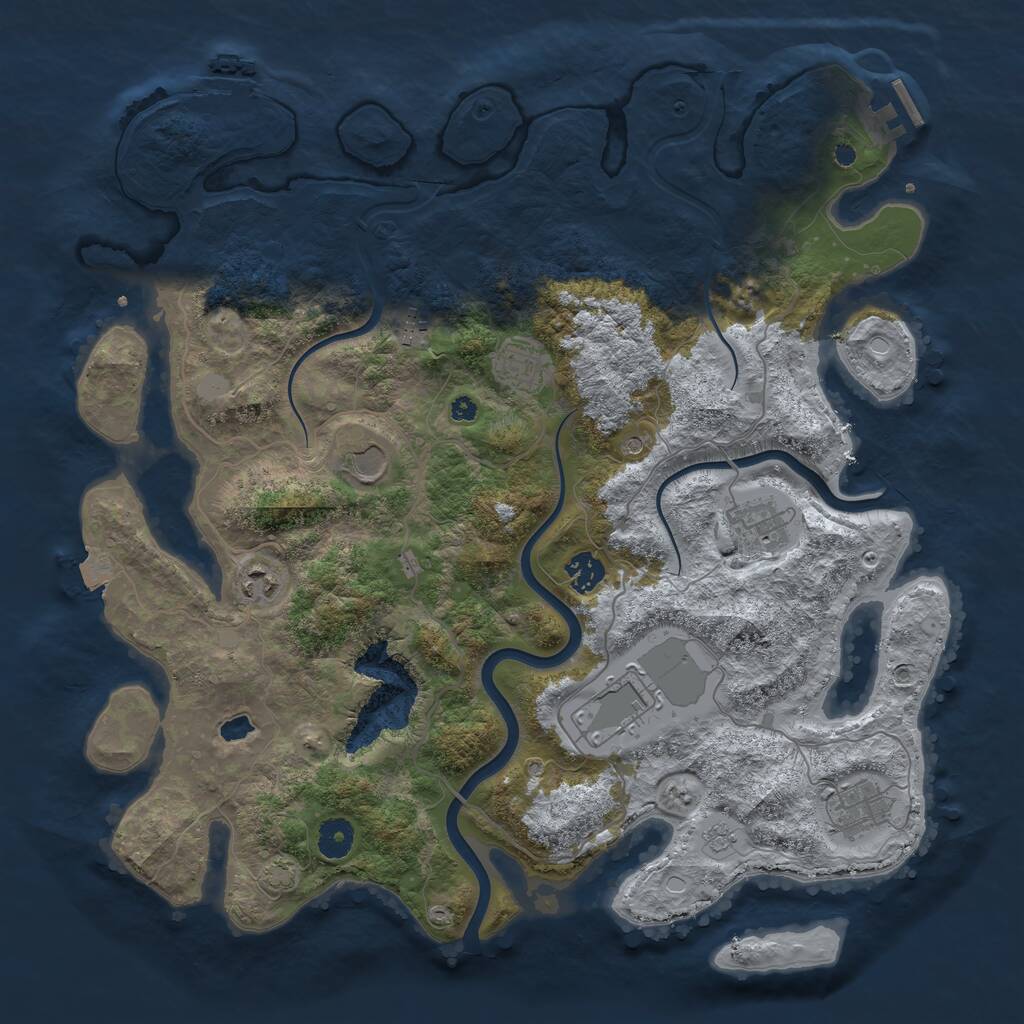 Rust Map: Procedural Map, Size: 4000, Seed: 1175400702, 14 Monuments