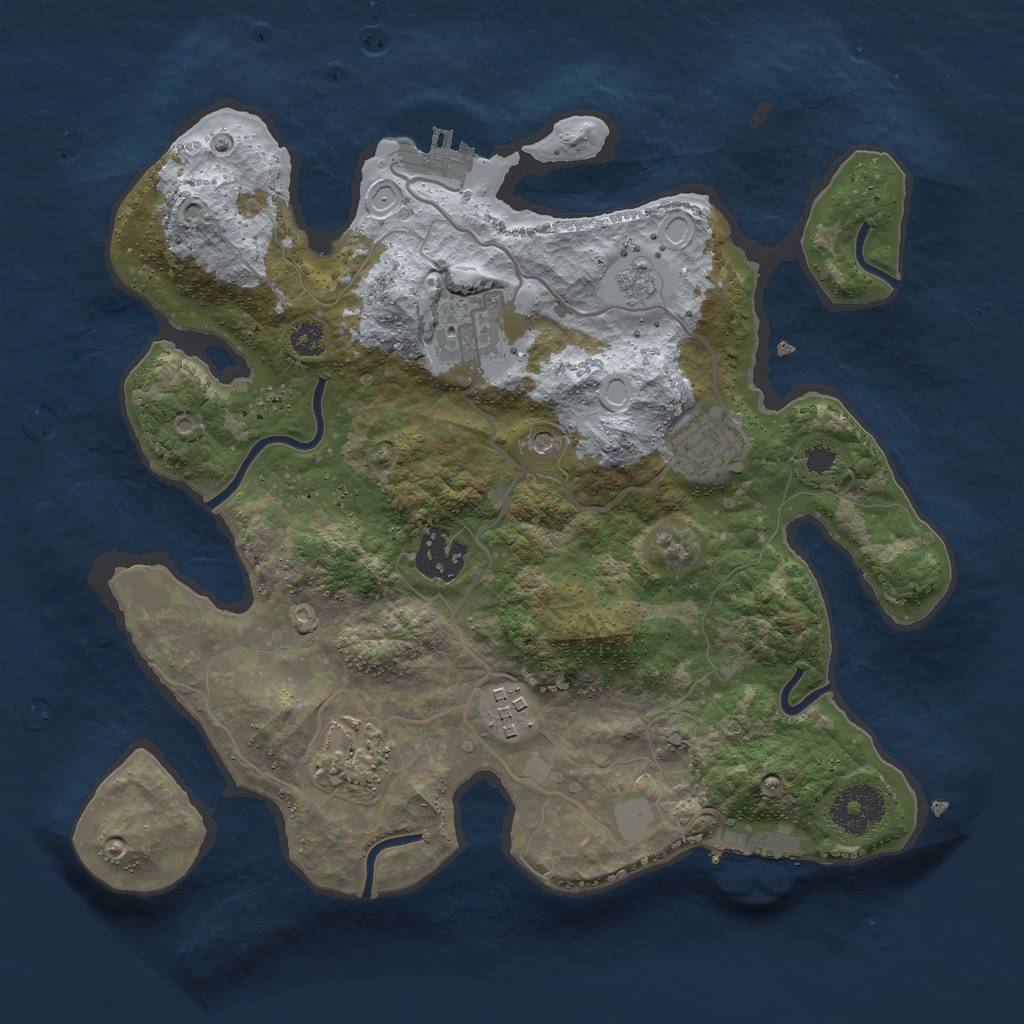 Rust Map: Procedural Map, Size: 3000, Seed: 81418481, 14 Monuments