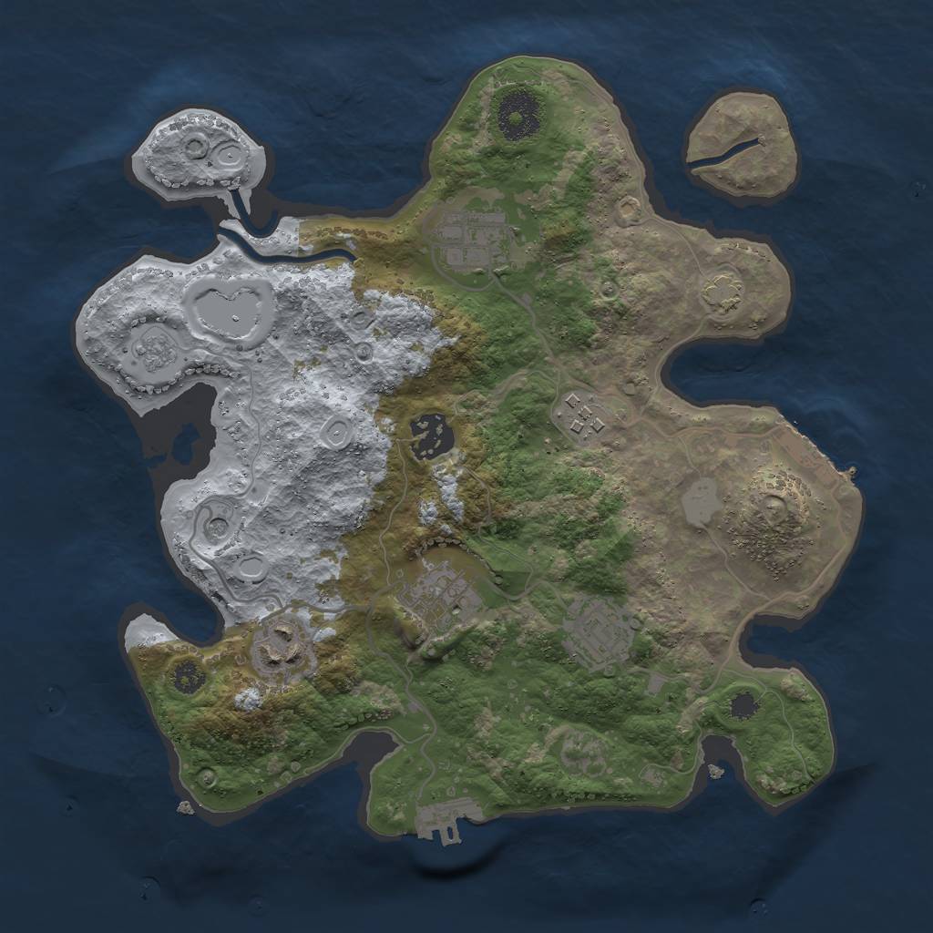 Rust Map: Procedural Map, Size: 3000, Seed: 845749, 14 Monuments