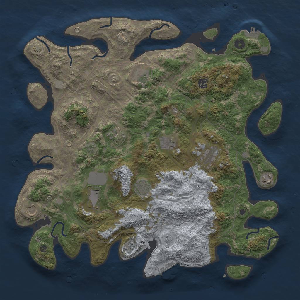 Rust Map: Procedural Map, Size: 4250, Seed: 480359179, 18 Monuments