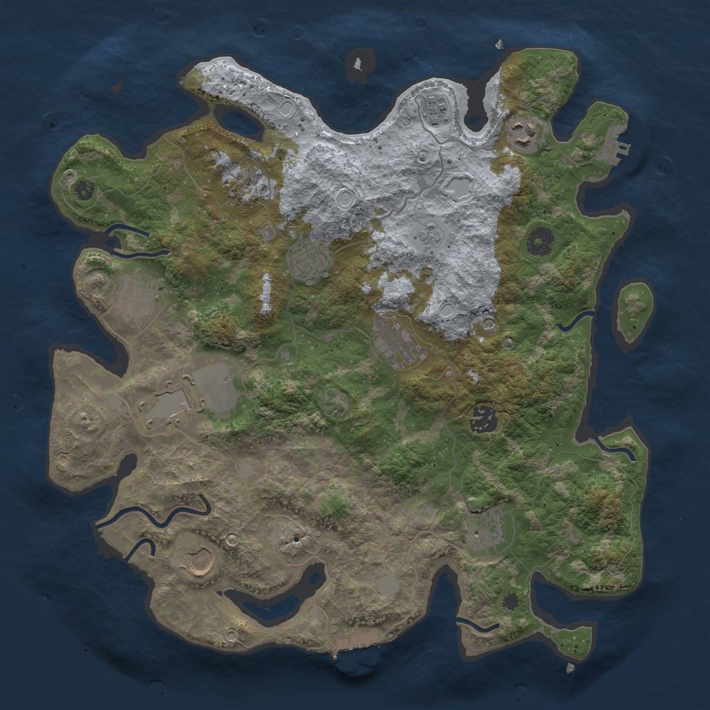 Rust Map: Procedural Map, Size: 3750, Seed: 5560344, 19 Monuments