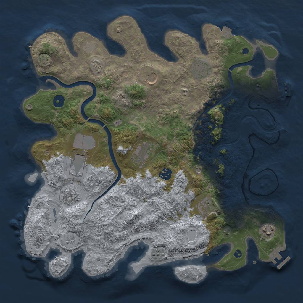 Rust Map: Procedural Map, Size: 3750, Seed: 1157013632, 15 Monuments