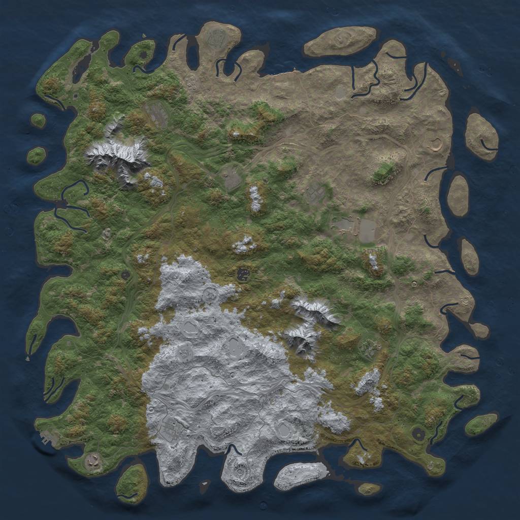 Rust Map: Procedural Map, Size: 6000, Seed: 241957687, 20 Monuments