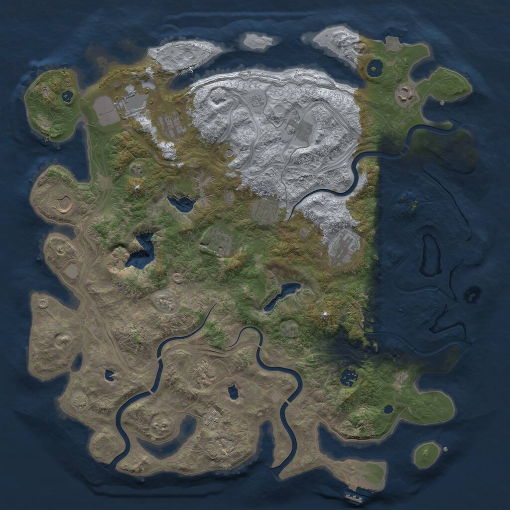 Rust Map: Procedural Map, Size: 4500, Seed: 5560344, 17 Monuments