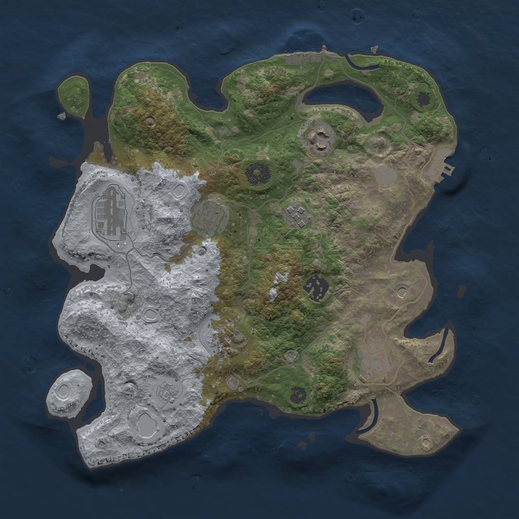 Rust Map: Procedural Map, Size: 3200, Seed: 994586011, 16 Monuments