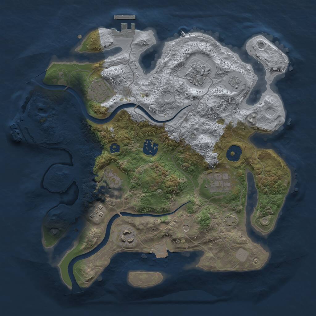 Rust Map: Procedural Map, Size: 3000, Seed: 576641418, 13 Monuments