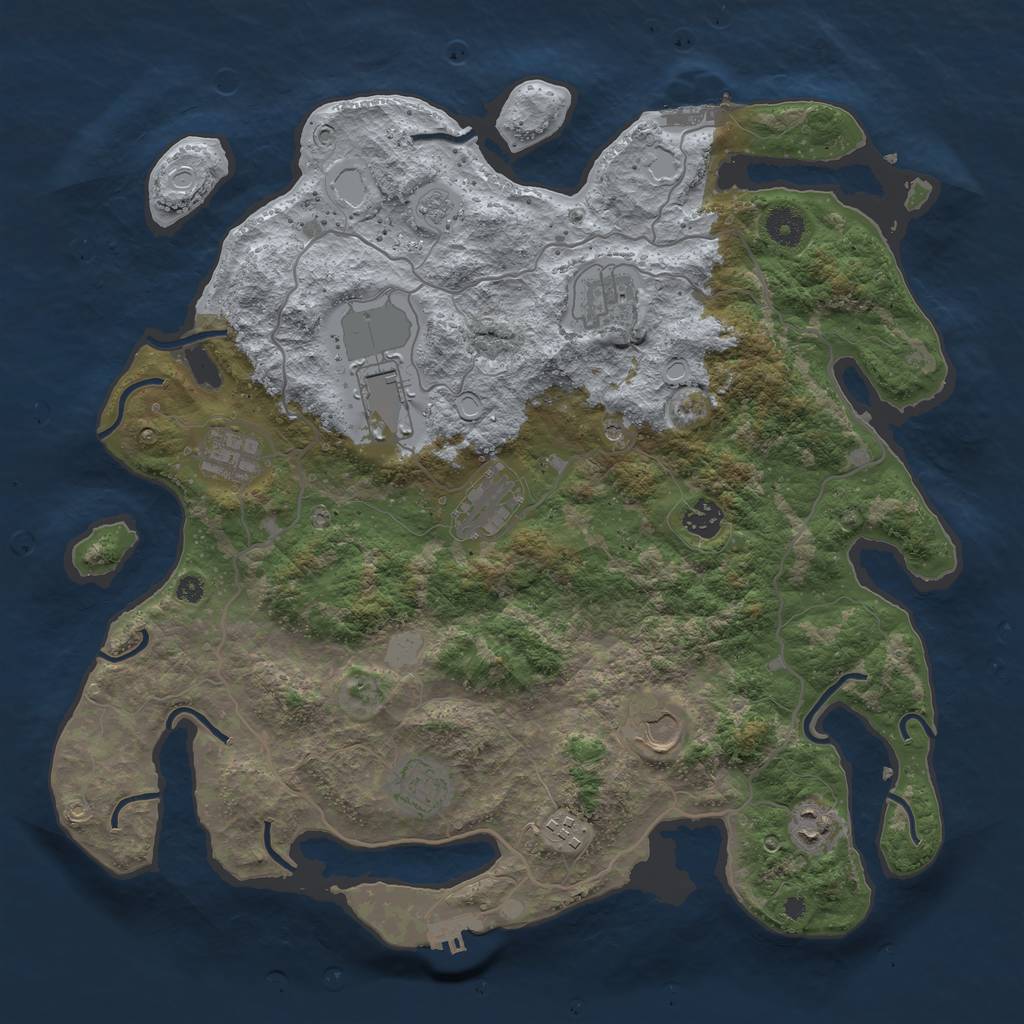 Rust Map: Procedural Map, Size: 4000, Seed: 478067008, 16 Monuments