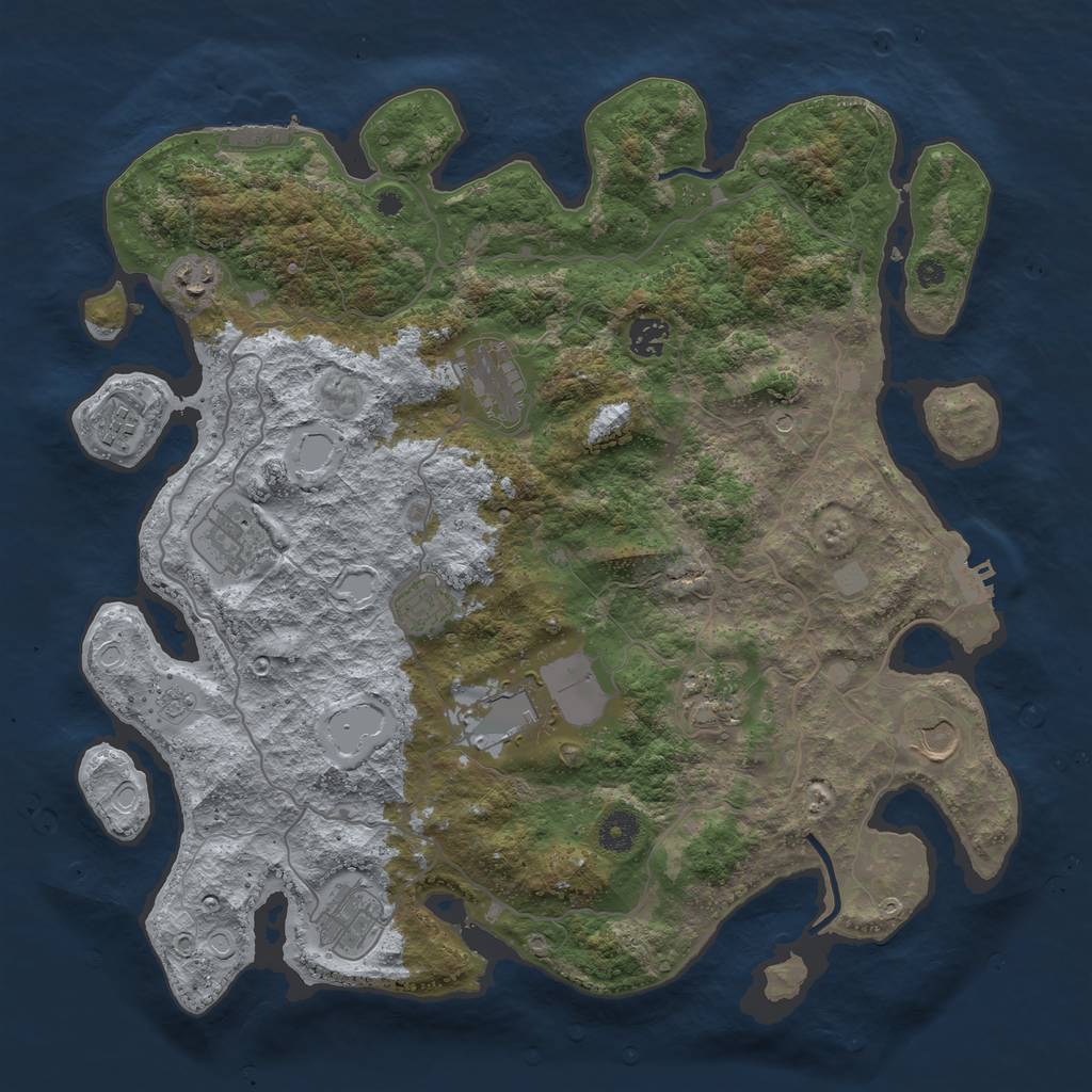 Rust Map: Procedural Map, Size: 4000, Seed: 653703162, 19 Monuments