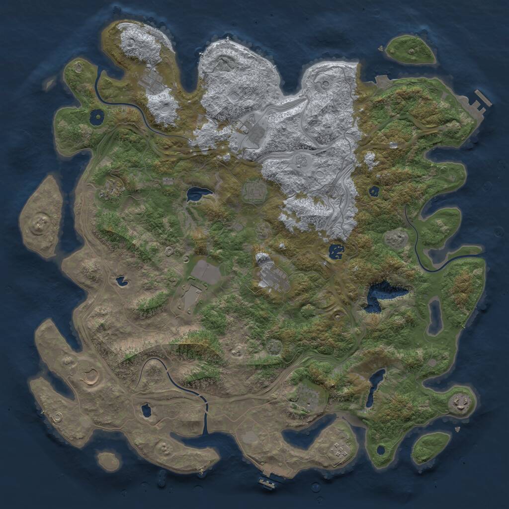 Rust Map: Procedural Map, Size: 4800, Seed: 1479664463, 17 Monuments