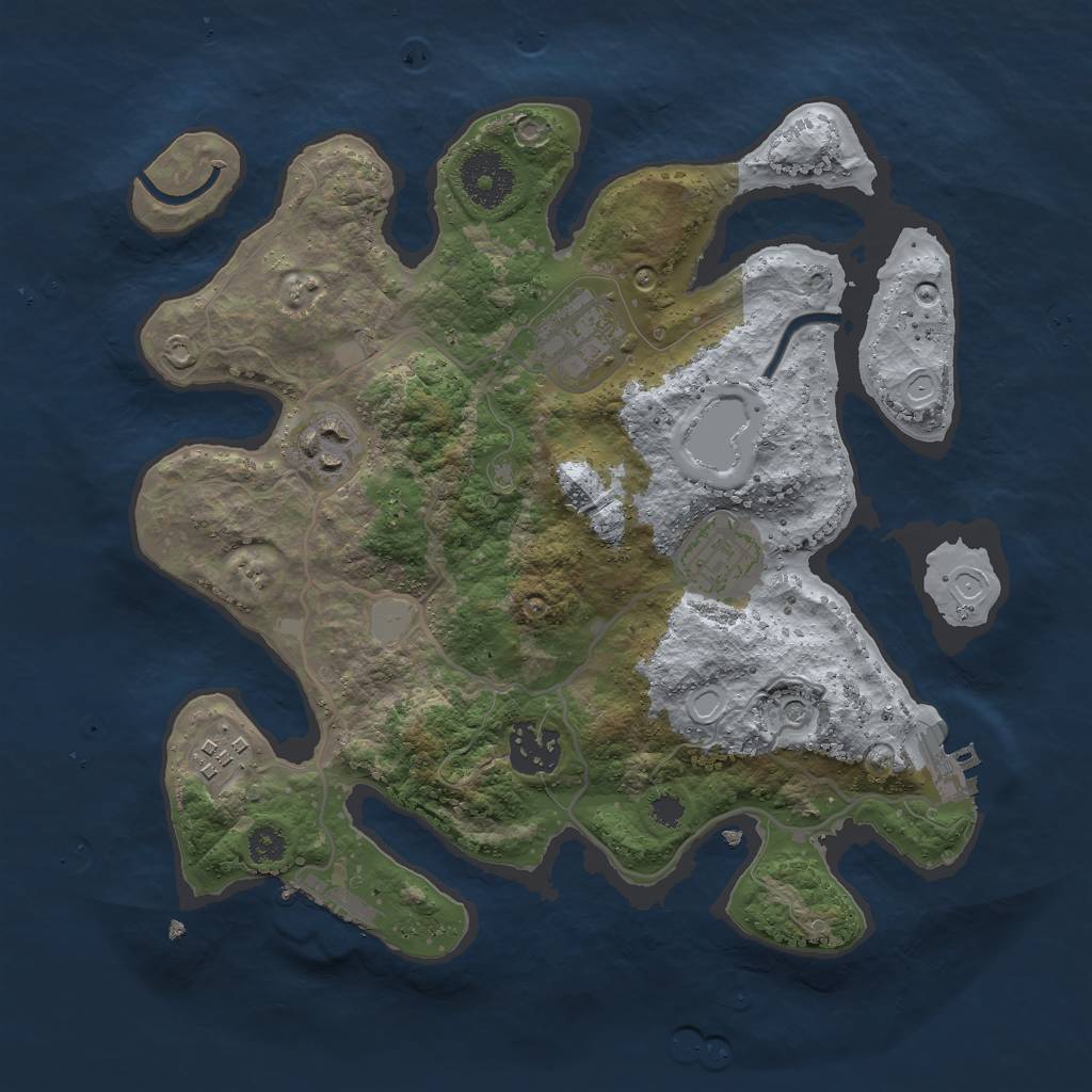 Rust Map: Procedural Map, Size: 3000, Seed: 1326611638, 13 Monuments