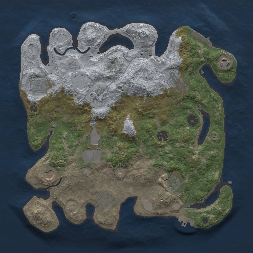 Rust Map: Procedural Map, Size: 3500, Seed: 1437691098, 19 Monuments