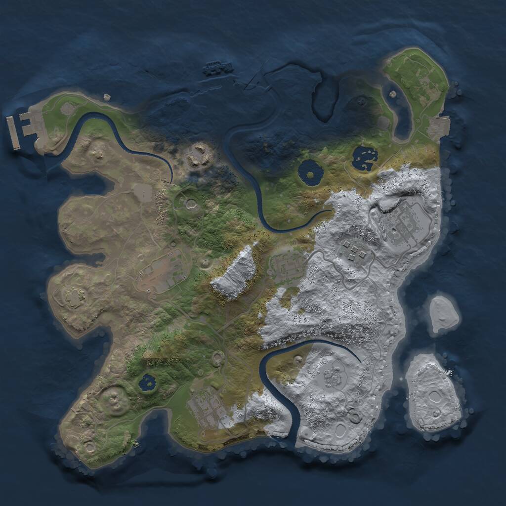 Rust Map: Procedural Map, Size: 3000, Seed: 1424732611, 13 Monuments