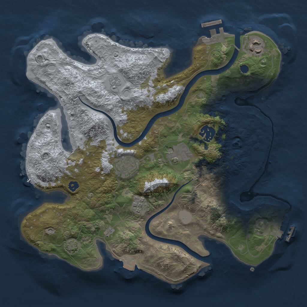 Rust Map: Procedural Map, Size: 3000, Seed: 65040606, 11 Monuments