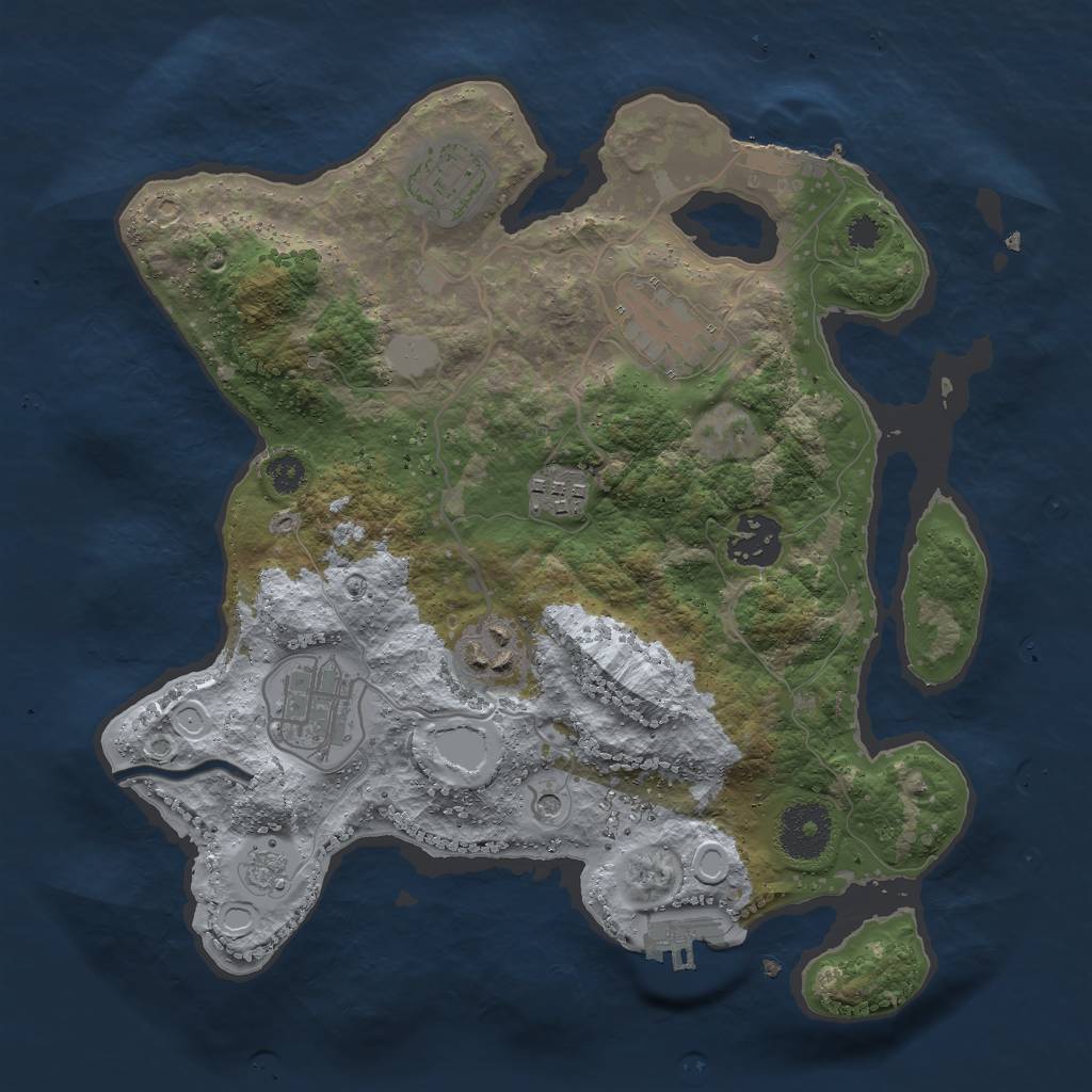 Rust Map: Procedural Map, Size: 3000, Seed: 949218, 13 Monuments
