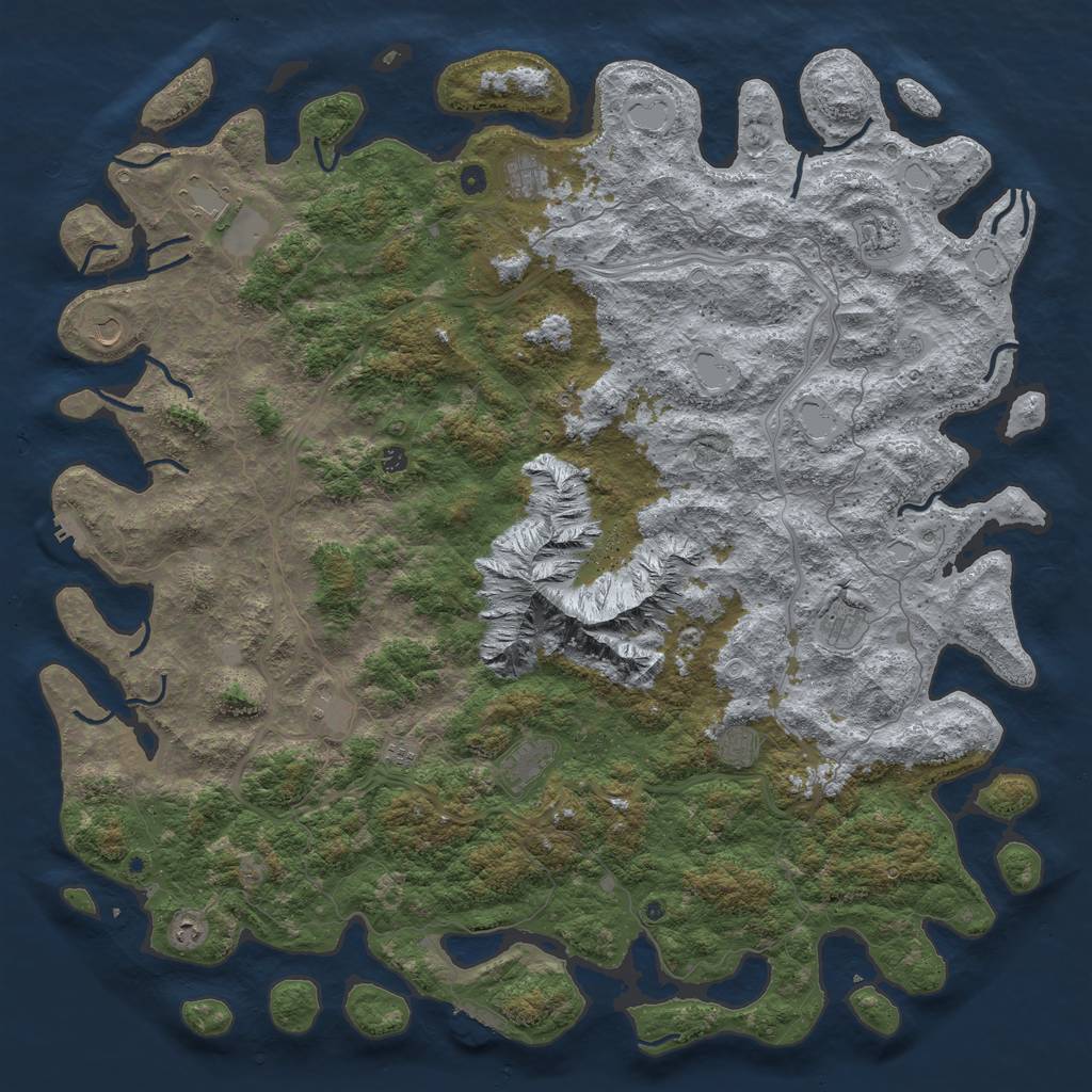 Rust Map: Procedural Map, Size: 6000, Seed: 9471, 20 Monuments