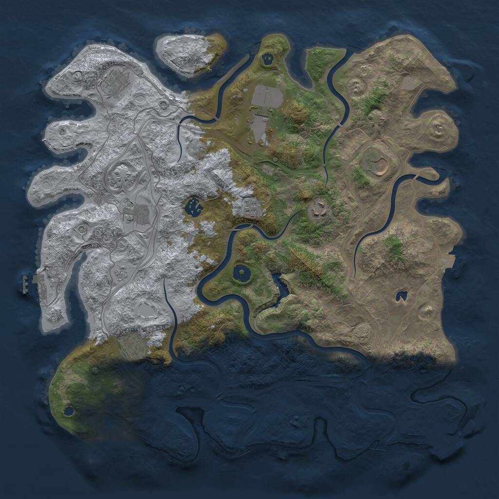 Rust Map: Procedural Map, Size: 4250, Seed: 155443984, 14 Monuments